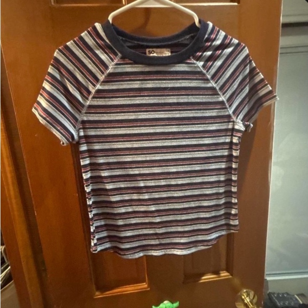 Striped Short Sleeve Tee - Navy, Red & White